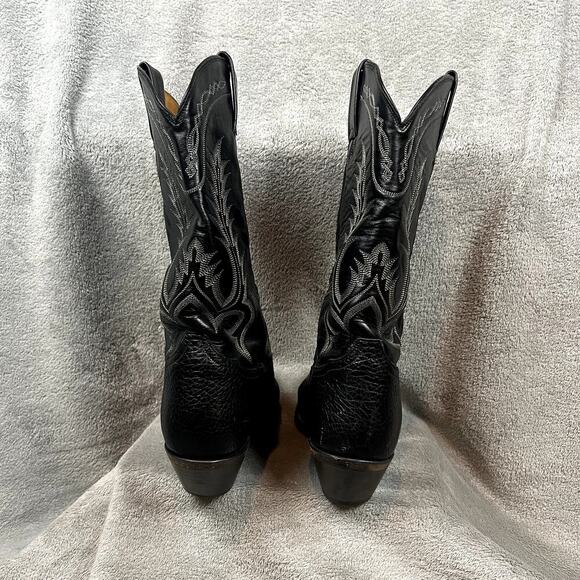 Vintage Tony Lama Mens 7.5ee Stallion Boot Style Leather Embroidered Made in USA main image 10